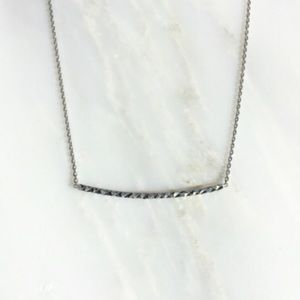 Sterling Silver (.925) Curved Bar Necklace