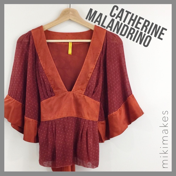 Catherine Malandrino Tops - [ catherine malandrino ] silk kimono dot shirt