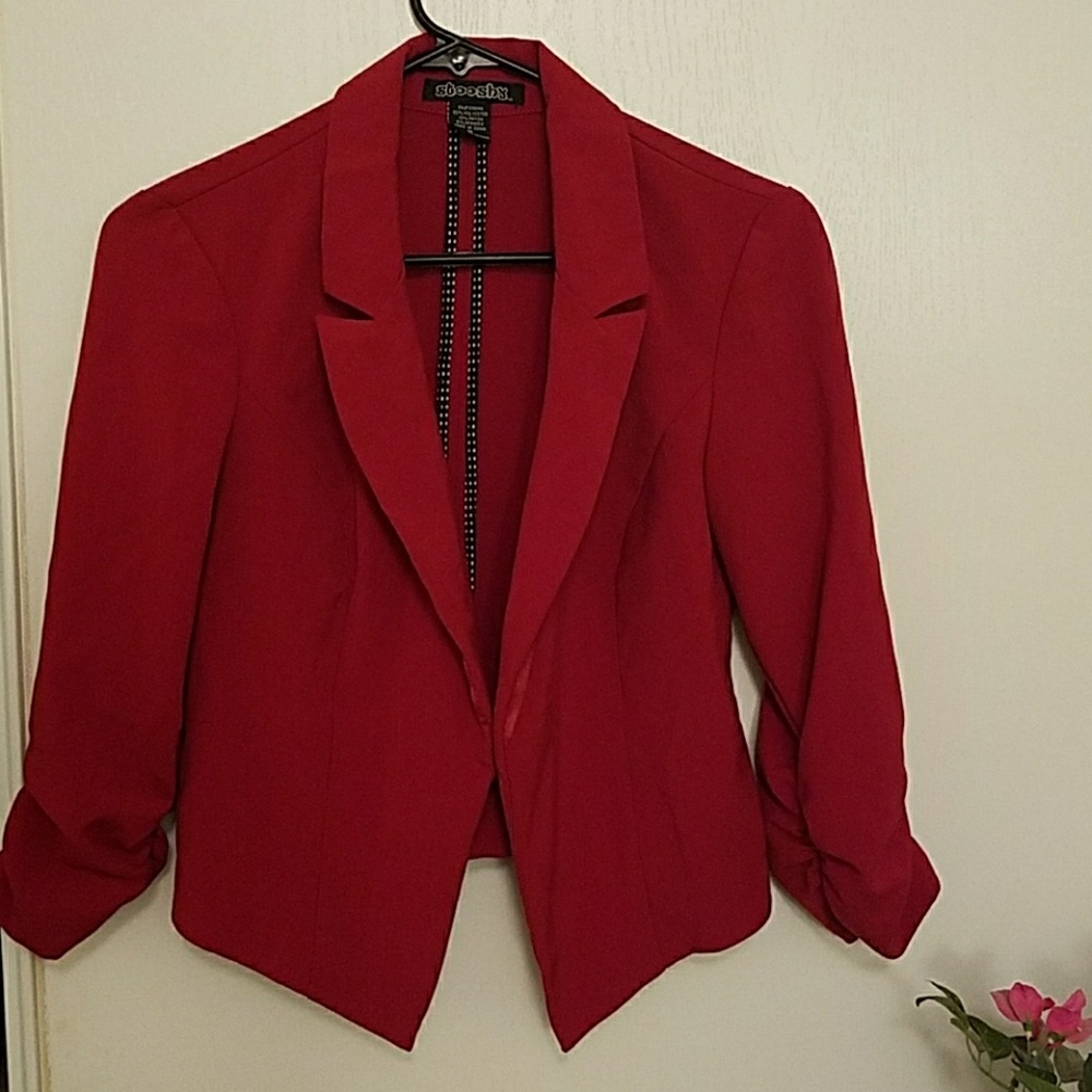 Red Ruched Blazer *FINAL MARKDOWN*