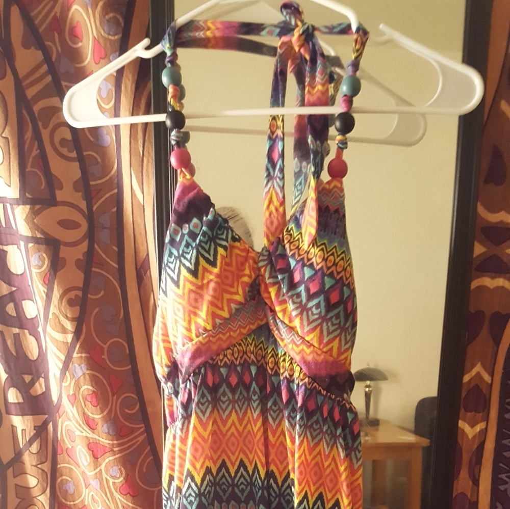 Beaded Halter Top Dress