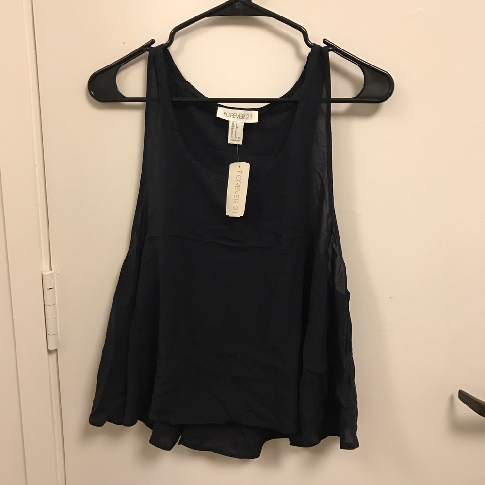 Black Flowy Tank Top NWT