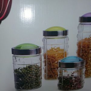 Alpine Cuisine 4pc Glass Storage Jars