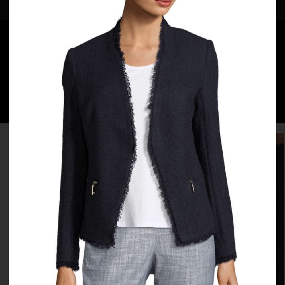 ivanka Trump FRINGED Navy Blazer /Jacket NEW