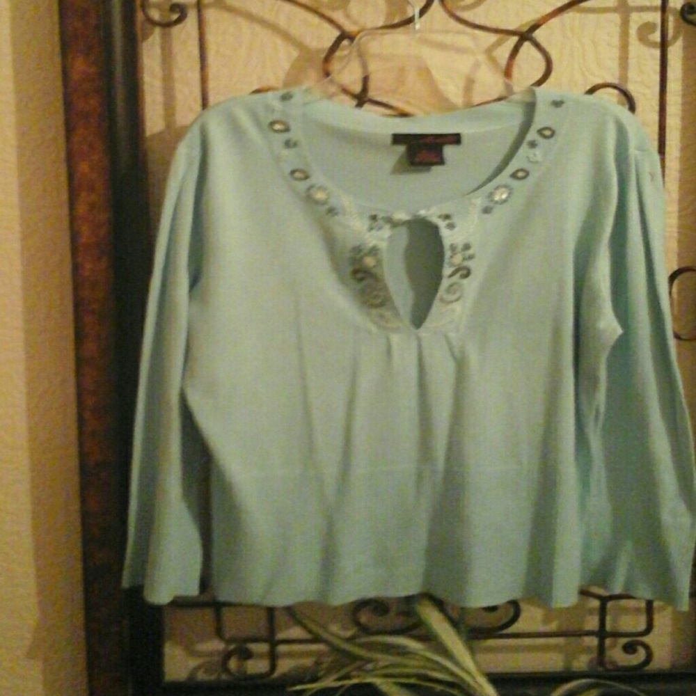 Sweater, Willi Smith, bluish green, ocean. Large