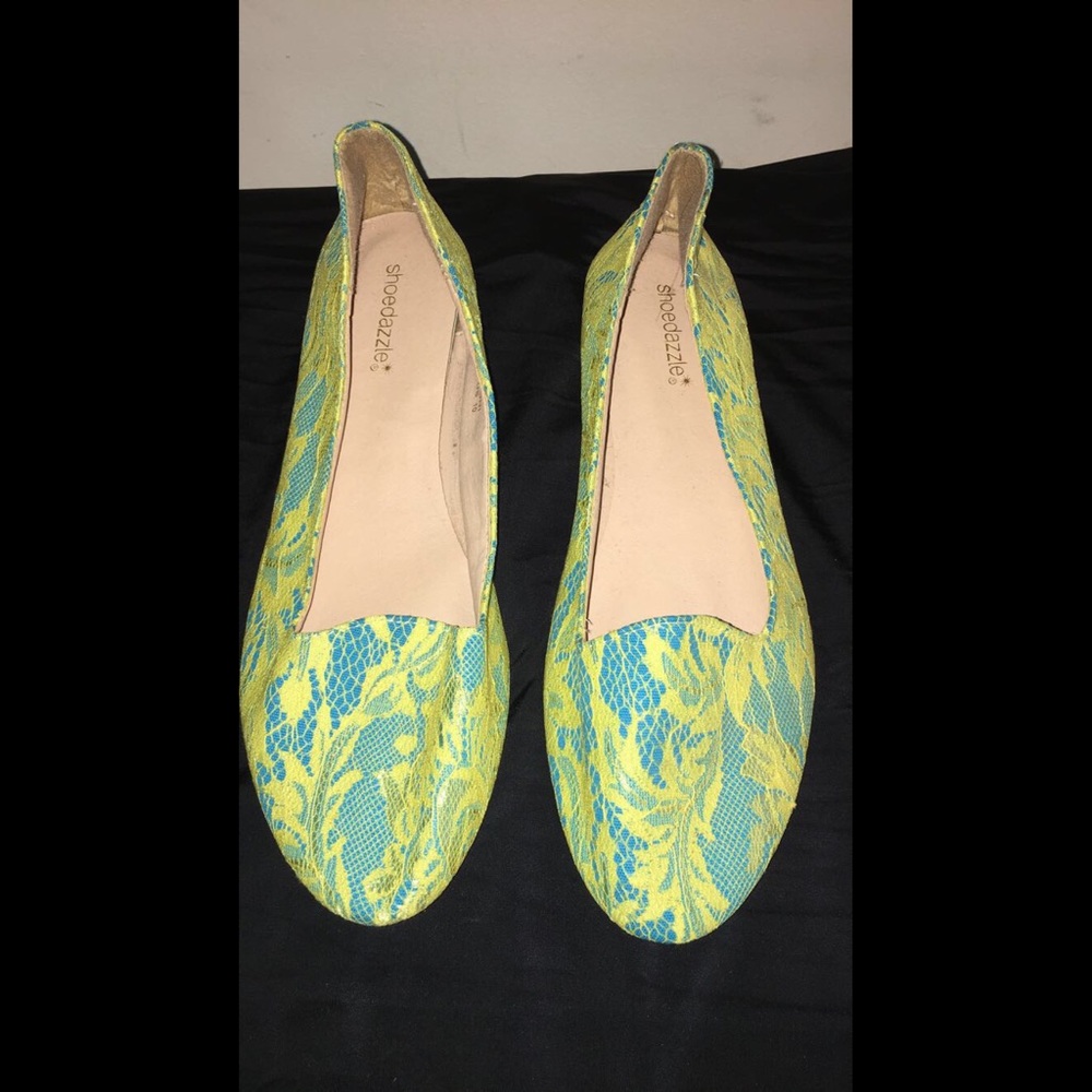 Shoedazzle Bright Colored Lace Flats