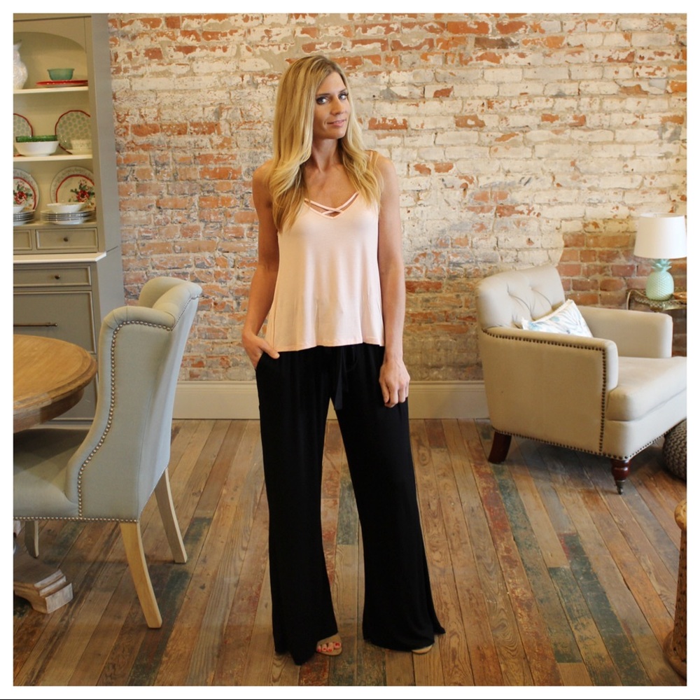 Black soft comfy flare pant - Picture 3 of 4