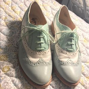 Sam Edelman blue and mint Jerome oxford