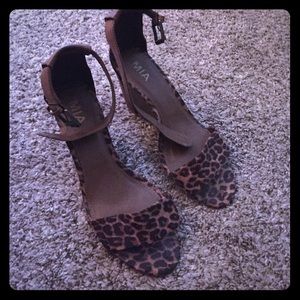 Animal print wedge sandals size 8