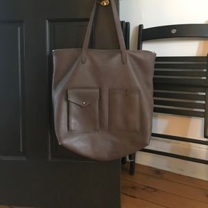 Madewell Transport tote, lined. Mushroom gray.