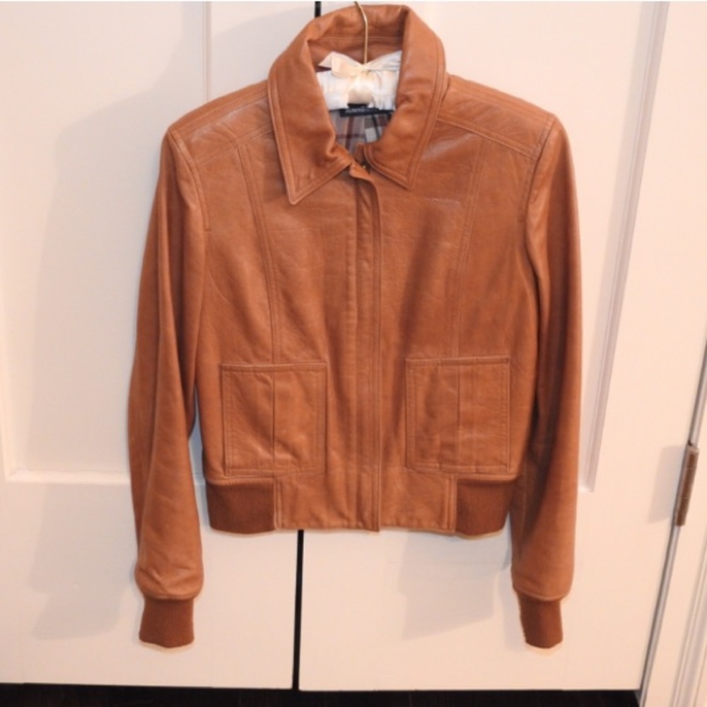 100% leather tan jacket