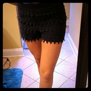 Navy Blue Lace Shorts
