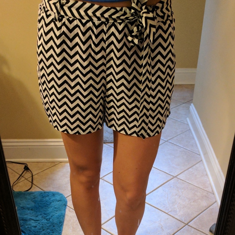 Black & White Chevron Shorts