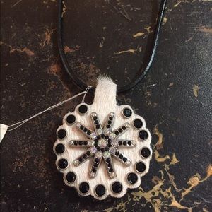 Cowhide pendant necklace