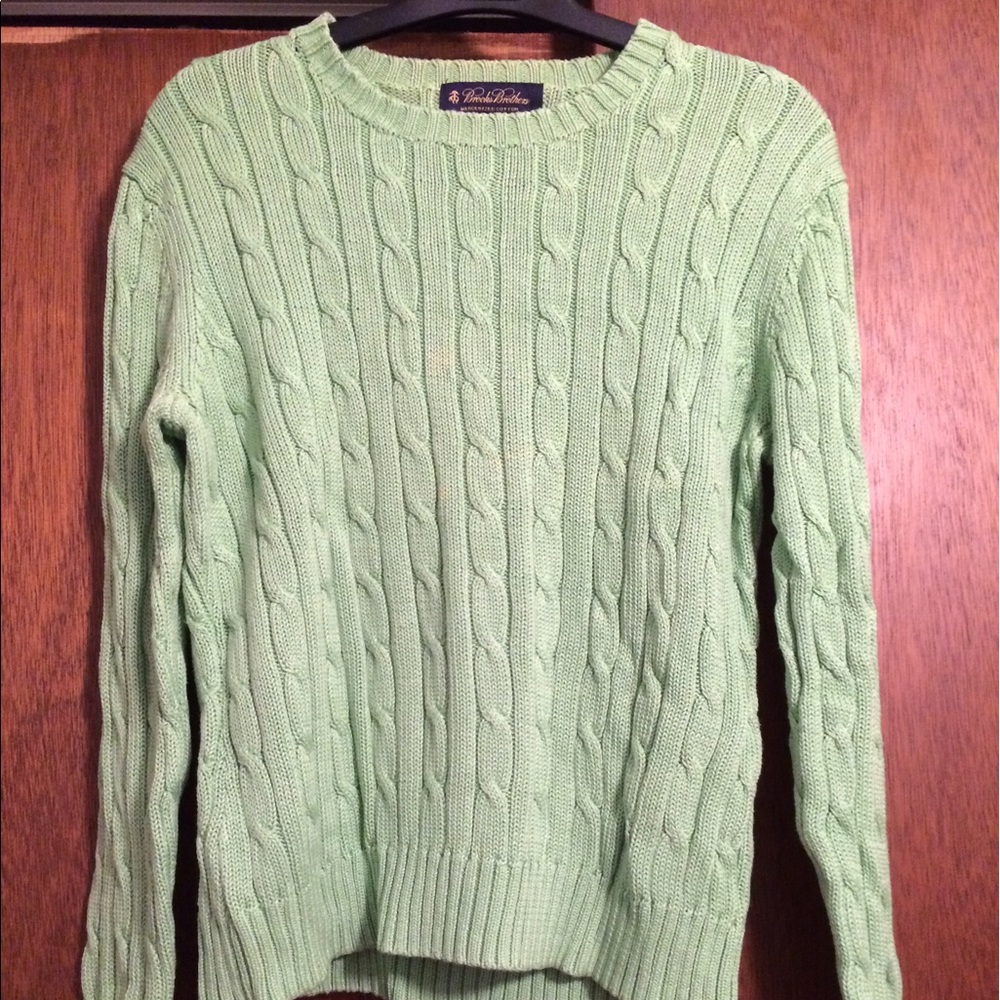 Brooks Brothers Lime Green Cable Knit Sweater