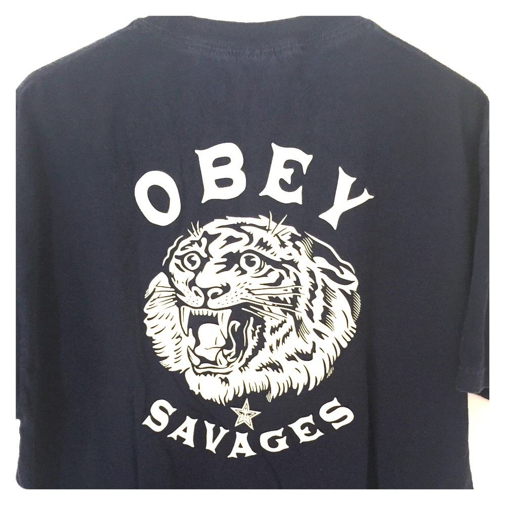 Dark blue men's Obey t-shirt