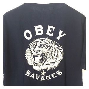 Dark blue men's Obey t-shirt