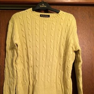 Brooks Brothers Yellow Cable Knit Sweater