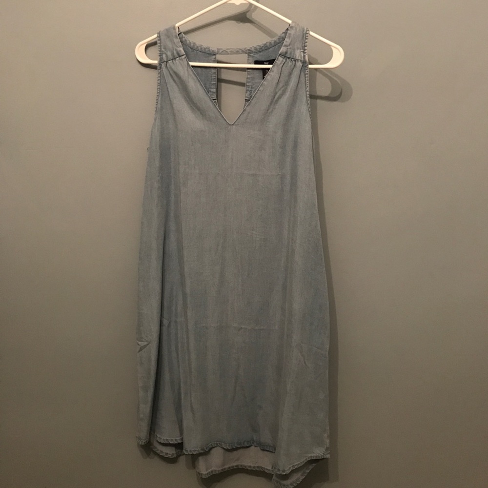 Denim Gap sleeveless shift dress, back cutout