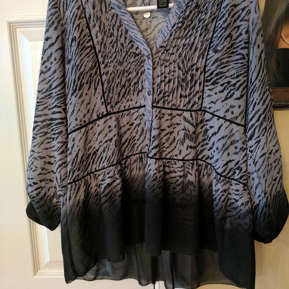 Printed/ombre quarter sleeve shirt