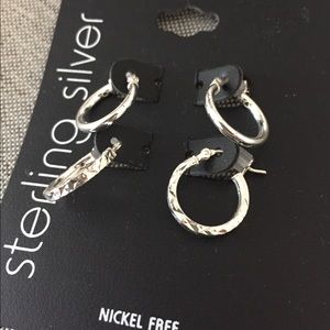Small sterling silver hoop earrings