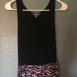 Black, pink, and white maxi dress