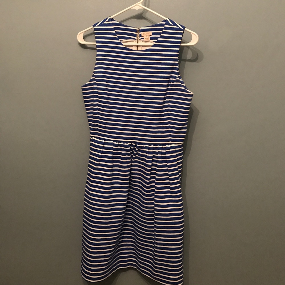 Blue/white striped J. Crew "Daybreak Dress"