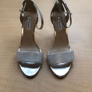 Nina Venetia Ankle-Strap Evening Sandal Heels 7.5