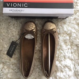 Vionic - Olivia Gold Leopard Ballerina Flats !!