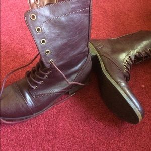 Barely Worn burgundy combat boots