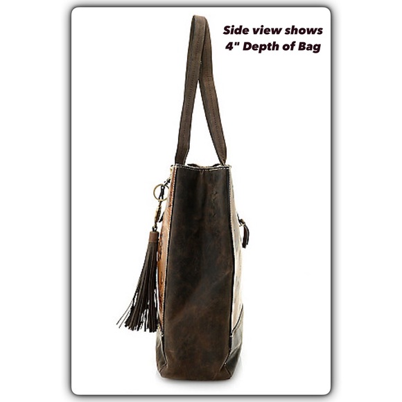 🆕 Firenze Bella"Amelia"Printed Leather Tote+Pouch - Picture 7 of 8