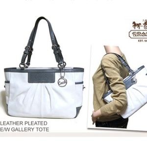 Coach Pleated Leather East West Tote