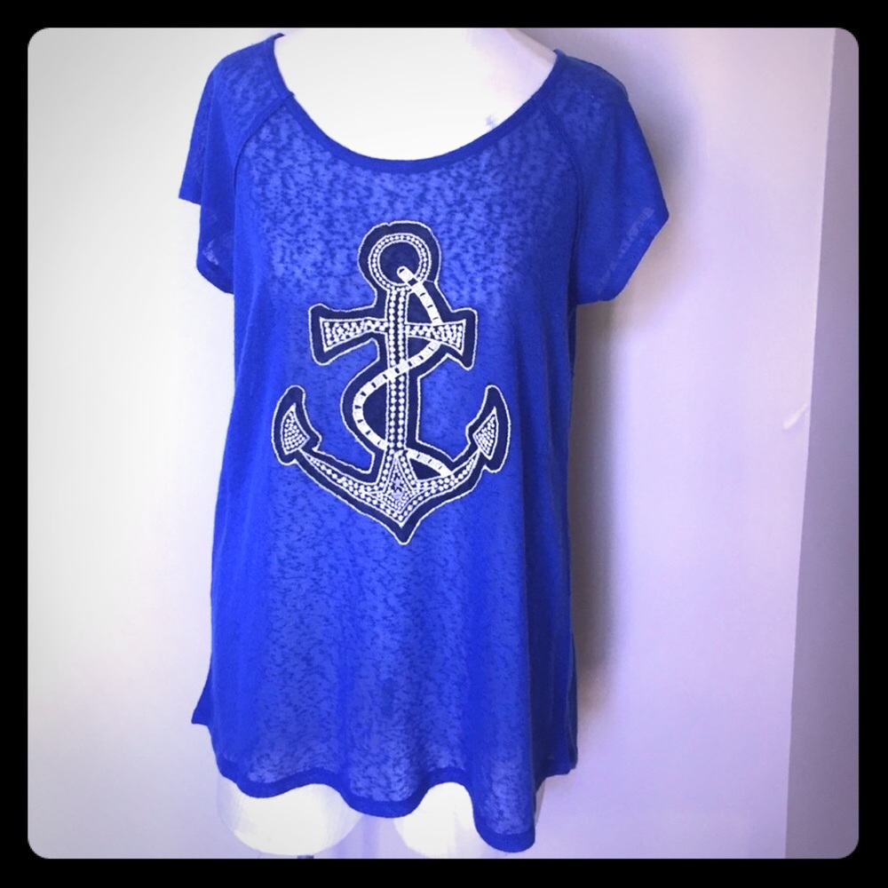 Heart & Crush Blue Anchor Tee (GREAT W/LEGGINGS)⚓️