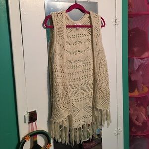 Justice Size 7 Knit Vest w/ Fringe