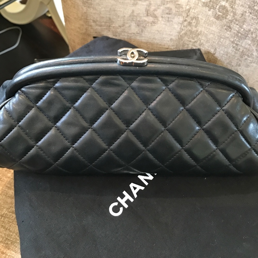 Authentic black Chanel clutch
