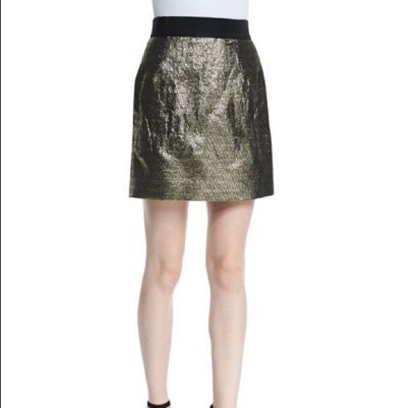 Milly Metallic Gold Skirt - Picture 1 of 4