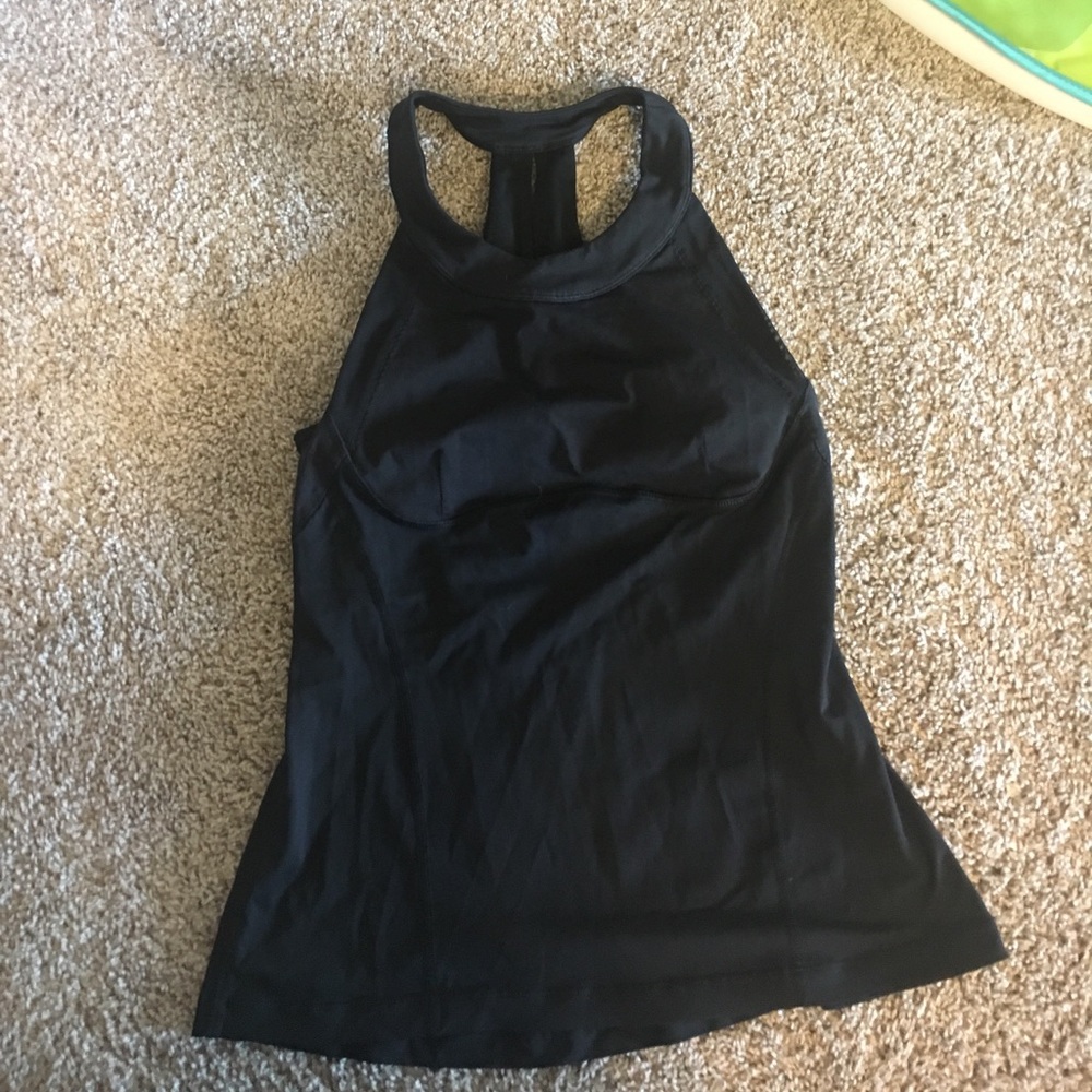 Lululemon Black Racer Back Mesh Tank Top