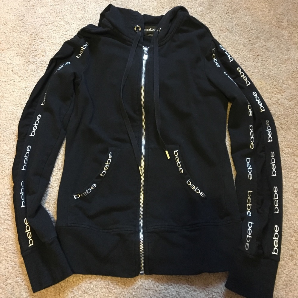 Black BEBE zip up hoodie