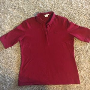 Lacoste 3/4 Sleeve Maroon Polo