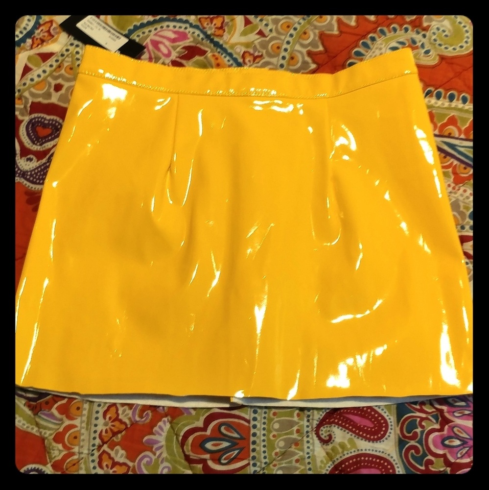 Nasty Gal Yellow Vinyl mini-skirt.