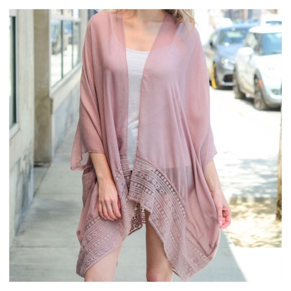 New Arrival- Dusty Rose Kimono, Bohemian Kimono - Picture 2 of 3