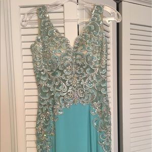 Jovani 92661 Prom Dress (Turquoise, Size 2)