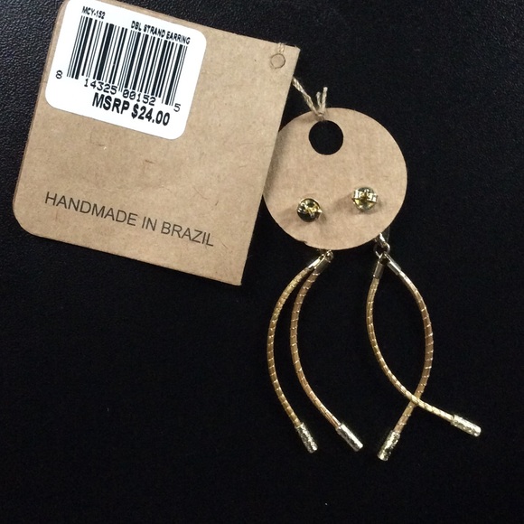 Art da Terra | 2 1/2" Golden Grass Earrings - Picture 2 of 2