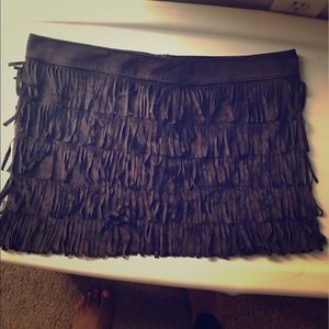 Brown fringe skirt size