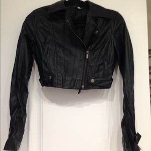 Faux leather black jacket