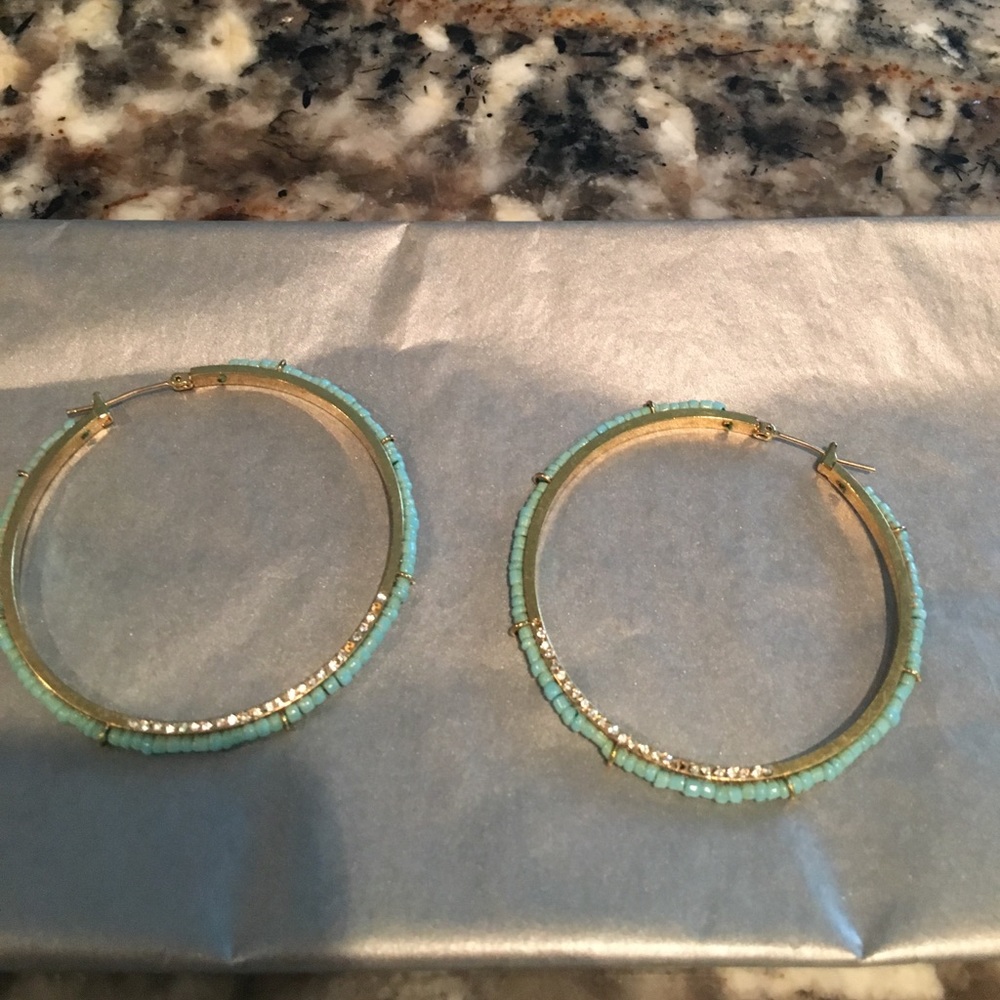 Turquoise hoop earrings