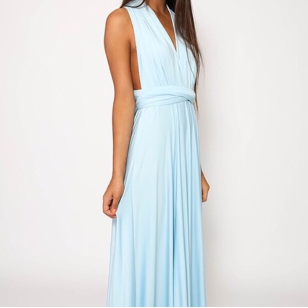 Blue wrap gown