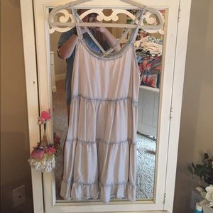 Denim-washed flowy dress