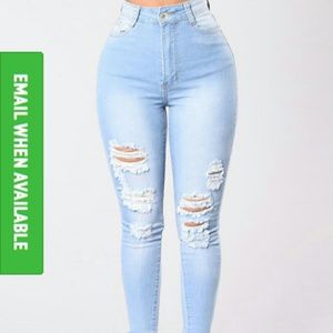 Light washed denim jeans fashion nova