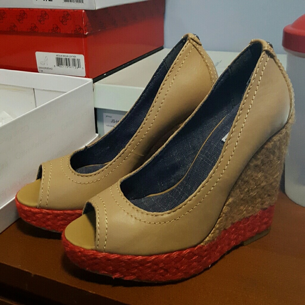Tan Calvin Klein Wedges