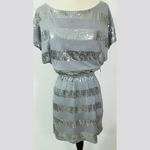 Love Rocks Dresses & Skirts - Love Rocks NWT Grey and silver sequined Mini Dress
